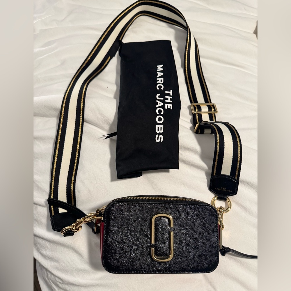 Marc Jacobs Black and Gold Crossbody Bag